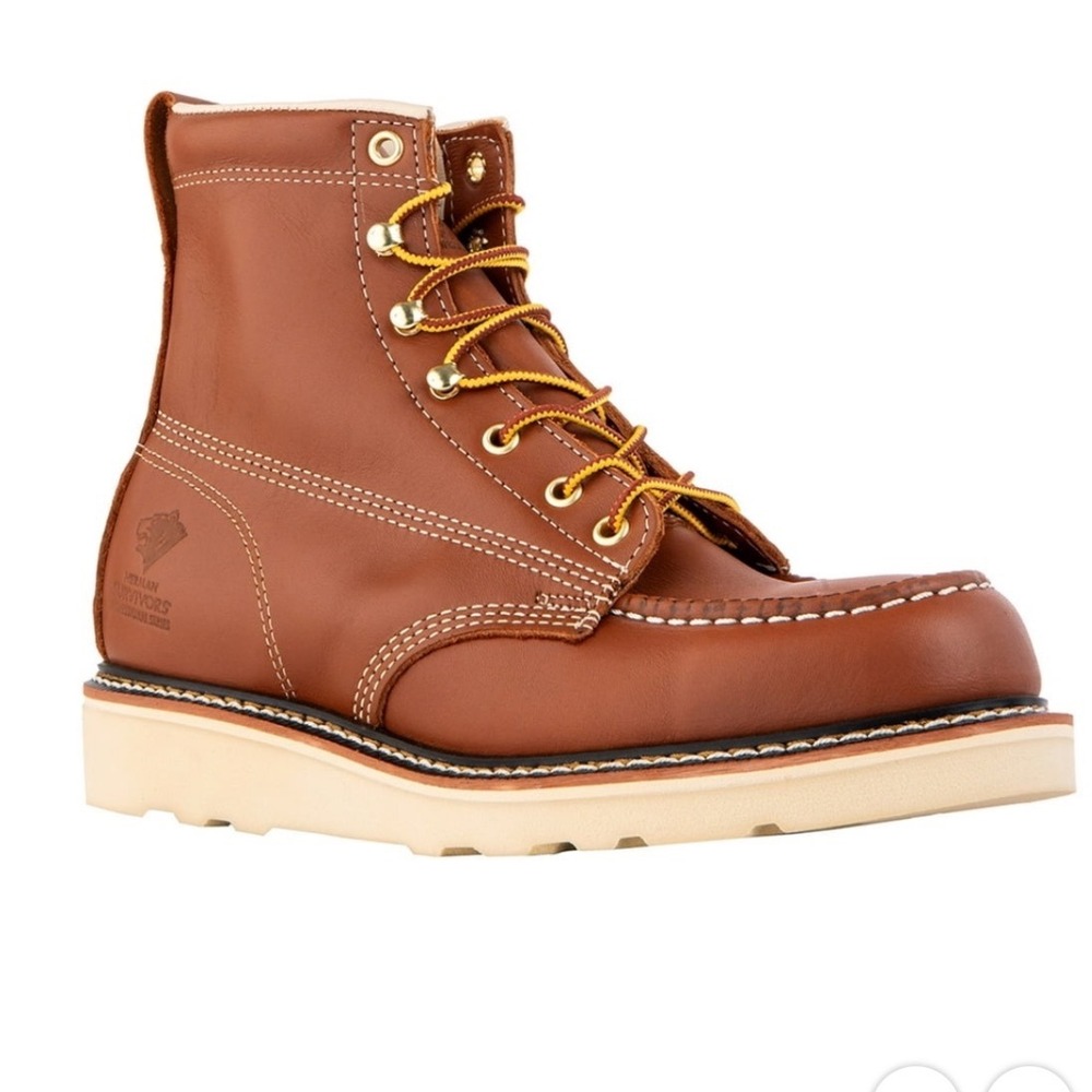 Herman Survivors Backhaul Mens 10M Tan Leather Moc Toe Work Boots MNHS44DM001